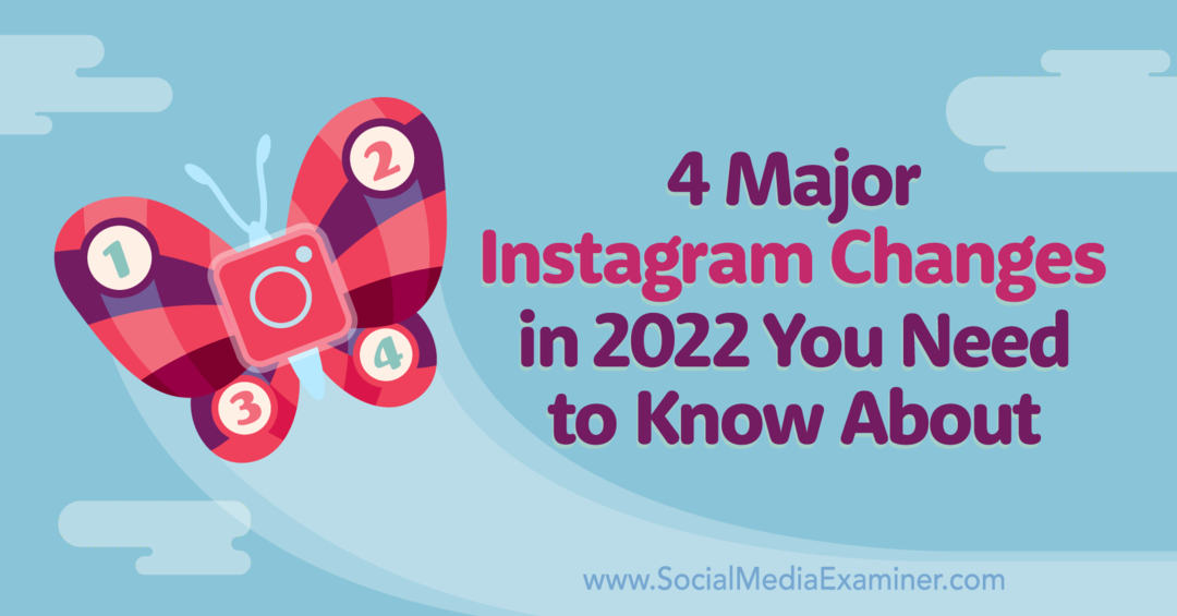 4 σημαντικές αλλαγές στο Instagram το 2022 που πρέπει να γνωρίζετε από τη Marly Broudie στο Social Media Examiner.