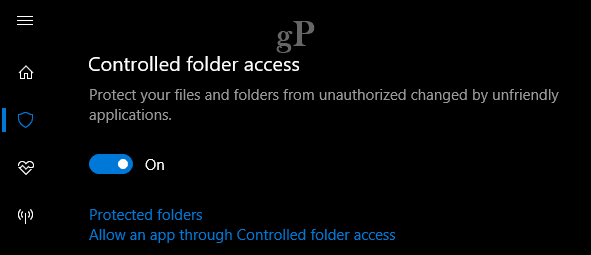 Windows 10 ελεγχόμενη πρόσβαση φάκελο ransomware