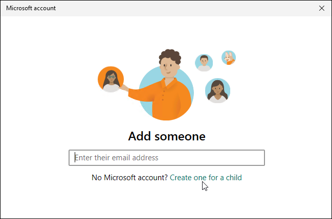 δημιουργία λογαριασμού για παιδιά που έχουν ρυθμίσει γονικούς ελέγχους στα Windows 11
