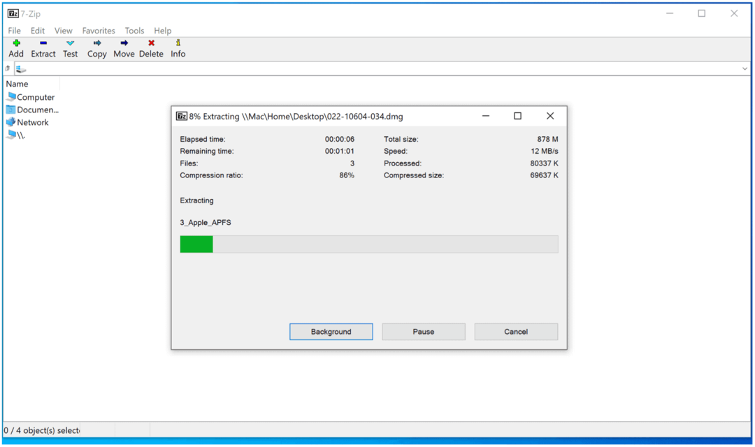 Αρχεία DMG σε Windows 10 Extract DMG 