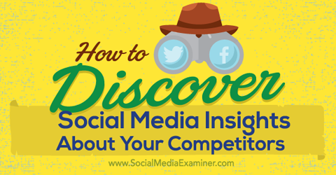ανακαλύψτε πληροφορίες για τα μέσα κοινωνικής δικτύωσης για τους ανταγωνιστές σας