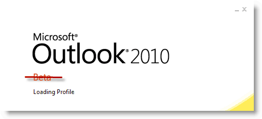 Ημερομηνία έναρξης του Outlook 2010