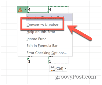 excel μετατροπή σε αριθμό