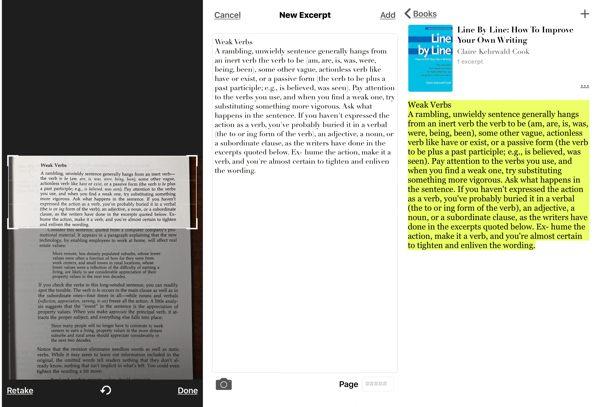 Απόσπασμα - Η εφαρμογή Βιβλίο επισήμανσης iOS, πώς να τραβήξετε στιγμιότυπο οθόνης απόσπασμα από το βιβλίο