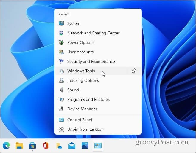 Πρόσβαση σε στοιχεία CPL στη γραμμή εργασιών των Windows 11