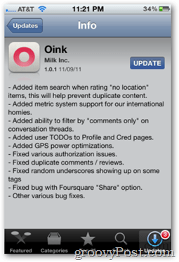 Oink 1.0.1 Ενημέρωση από το Apple App Store