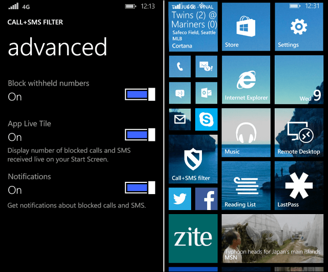 Αποκλεισμός κλήσεων Windows Phone 8.1