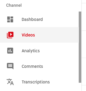 Πώς να χρησιμοποιήσετε μια σειρά βίντεο για να αναπτύξετε το κανάλι σας στο YouTube, επιλογή μενού για να επιλέξετε ένα συγκεκριμένο βίντεο YouTube για να δείτε αναλυτικά δεδομένα