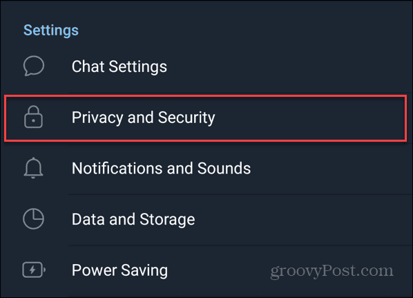 Ρυθμίσεις απορρήτου και ασφάλειας στο Telegram στο Android
