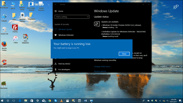 Αποθήκευση επιπέδου μπαταρίας Windows 10