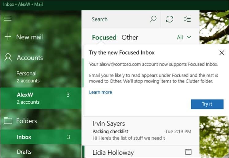 Η Microsoft εγκαινιάζει μεγάλες ενημερώσεις για τα Windows 10 Mail & Ημερολόγιο εφαρμογές