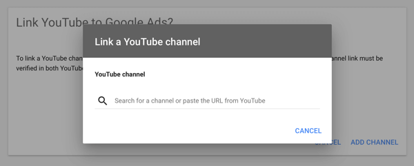 Πώς να ρυθμίσετε μια καμπάνια διαφημίσεων YouTube, βήμα 2, να ρυθμίσετε διαφημίσεις YouTube, να συνδέσετε ένα κανάλι YouTube
