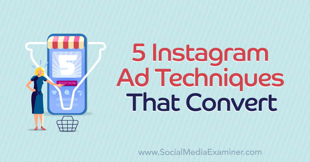5 τεχνικές διαφήμισης Instagram που μετατρέπονται με πληροφορίες από την Courtney Tarrant στο Podcast Marketing μέσων κοινωνικής δικτύωσης.