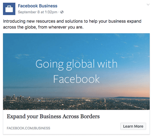 facebook για παγκόσμιες επιχειρήσεις