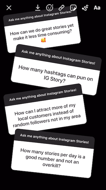 προσθέστε πολλές απαντήσεις αυτοκόλλητων ερωτήσεων στην εικόνα ιστορίας Instagram