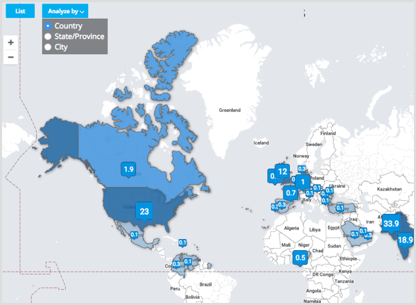 Ανάλυση Tweetsmap ανά χώρα