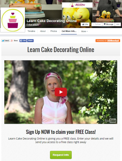 μάθετε διακόσμηση κέικ σε απευθείας σύνδεση εφαρμογή facebook