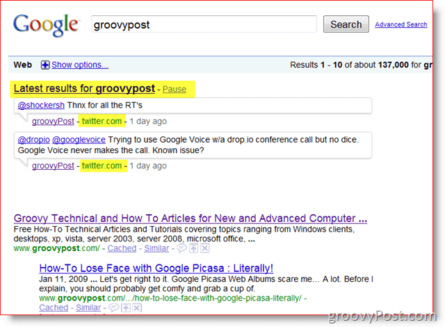 GroovyPost και Google σε πραγματικό χρόνο