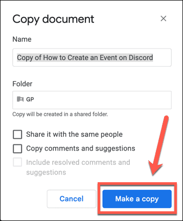 google docs αποθήκευση αντιγράφου