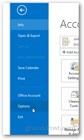 Outlook 2013 - Απενεργοποίηση του καιρού στο ημερολόγιο - Κάντε κλικ στις επιλογές
