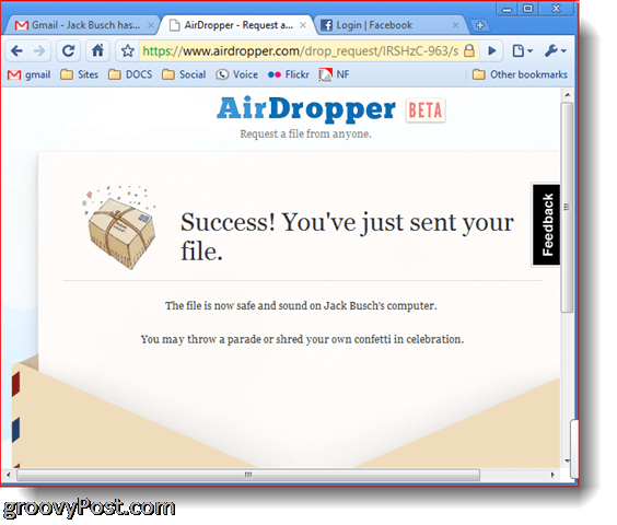 Dropbox Airdropper αποστολή φωτογραφιών επιτυχίας φωτογραφιών