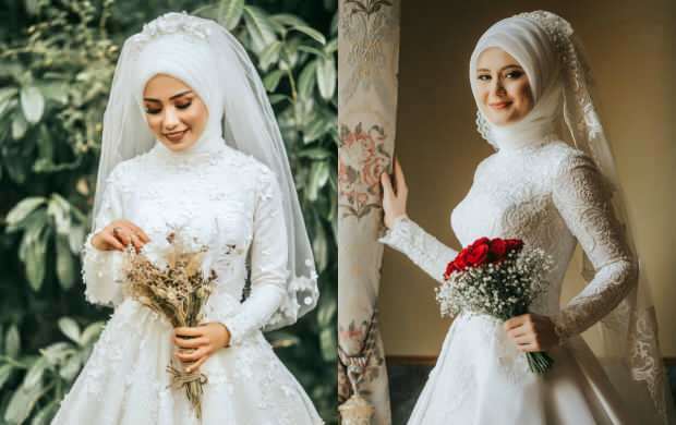 Hijab μοντέλα νυφικών 2020