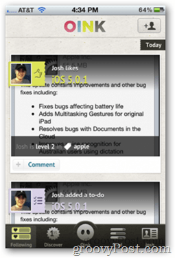 OINK Ανασκόπηση κοινοτικής εφαρμογής για iOS