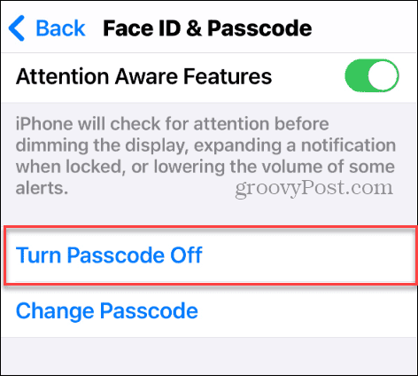 Απενεργοποιήστε τον κωδικό πρόσβασης στο iPhone σας