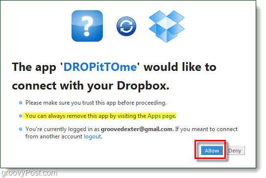 επιτρέψτε στους χρήστες να μεταφορτώσουν στο dropbox σας