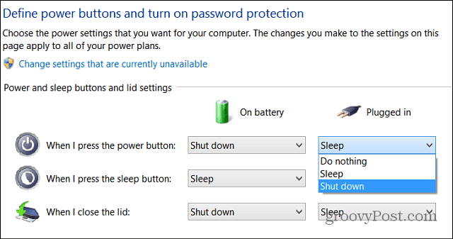 Απενεργοποίηση των Windows 8 με το κουμπί λειτουργίας