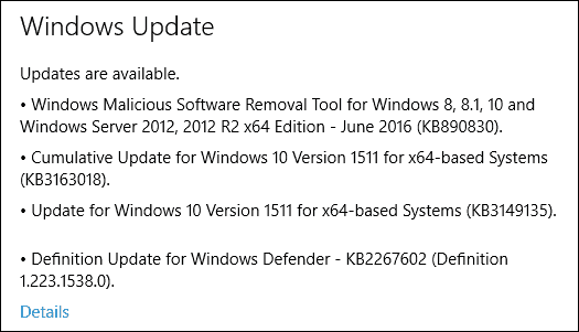 Νέα ενημερωμένη έκδοση Windows 10 PC KB3163018 Build 10586.420 Διαθέσιμο (Mobile Too)