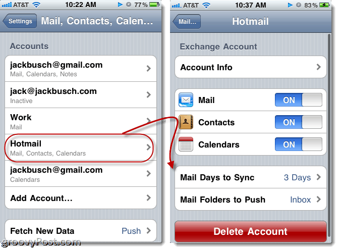 Αποστολή Hotmail από το iPhone