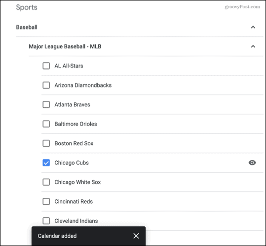 Τα αθλήματα προστέθηκαν στο Ημερολόγιο Google