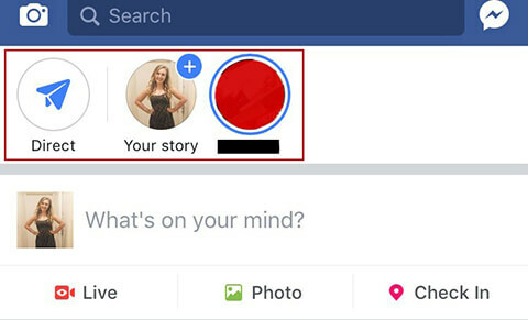 Πρόσβαση στις Ιστορίες Facebook και στα Άμεσα Εισερχόμενα.