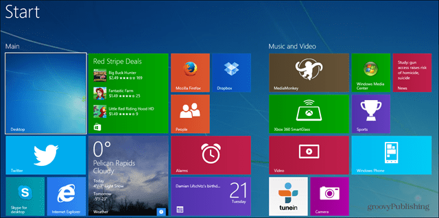 Τρόπος δημιουργίας αντιγράφων ασφαλείας και επαναφοράς των Windows 8.1 Αρχική οθόνη