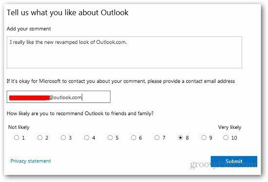 Ανατροφοδότηση του Outlook 3