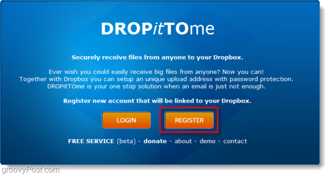 δημιουργήστε ένα λογαριασμό μεταφόρτωσης dropidtome dropbox
