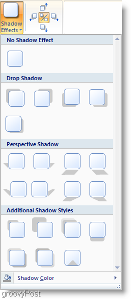 Εφέ σκιά του Microsoft Word 2007