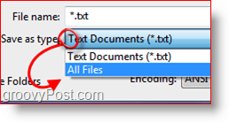 Επιλογή όλων των αρχείων ως τύπος αρχείου
