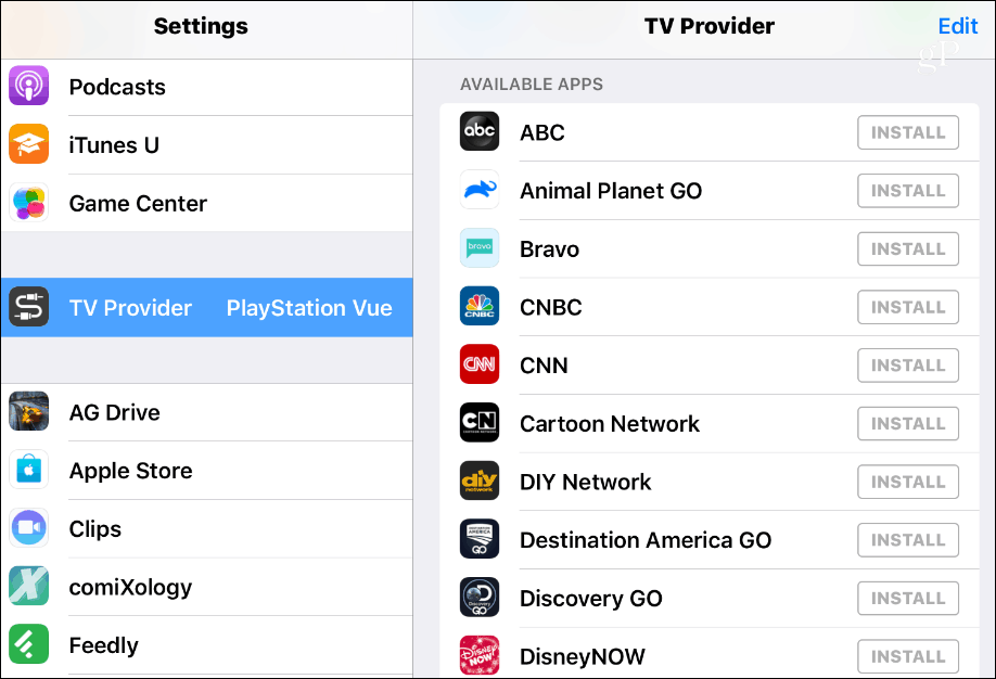 Παροχέας υπηρεσιών iOS Διαθέσιμες εφαρμογές
