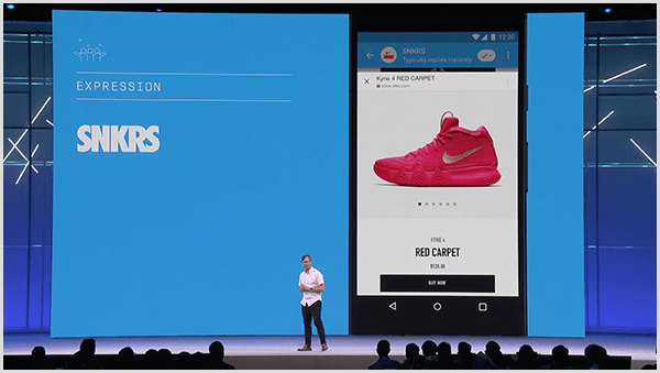 Η Molly Pittman λέει ότι η διάσκεψη προγραμματιστών του Facebook F8 παρουσιάζει μελλοντικές χρήσεις των chatbots. Το συνέδριο προέβλεψε μια δυνατότητα αγορών sneaker με επαυξημένη πραγματικότητα στο Messenger.