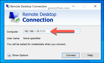 Δημιουργία σύνδεσης απομακρυσμένης επιφάνειας εργασίας των Windows χρησιμοποιώντας μια προσαρμοσμένη θύρα RDP
