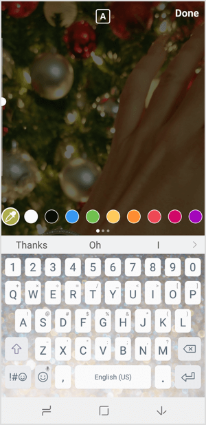 Οι ιστορίες Instagram επιλέγουν χρώμα κειμένου