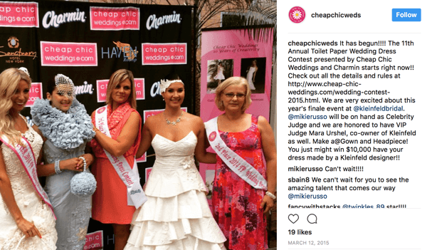 Η Charmin είναι ένας από τους χορηγούς ενός ετήσιου κοινωνικού διαγωνισμού όπου οι πελάτες κάνουν νυφικά από χαρτί υγείας. Στο διαγωνισμό του 2015, η Kleinfeld Bridal πήρε επίσης το βραβείο με την ανταμοιβή ενός προσαρμοσμένου φορέματος για τον νικητή.