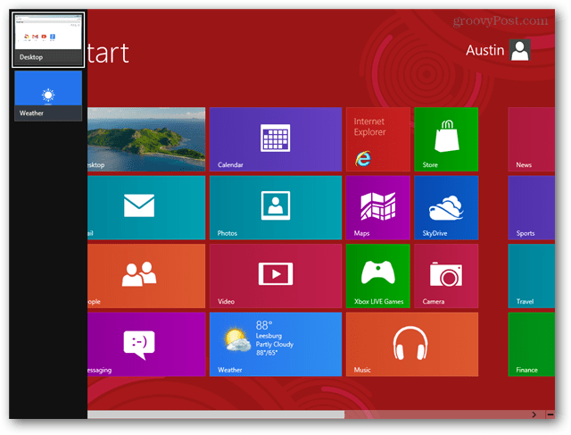 Γρήγορη Αλλαγή μεταξύ των Windows 8 Εφαρμογές μέσω πληκτρολογίου
