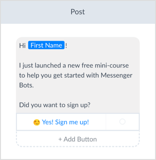 δημιουργία ακολουθίας για το Messenger bot με το ManyChat