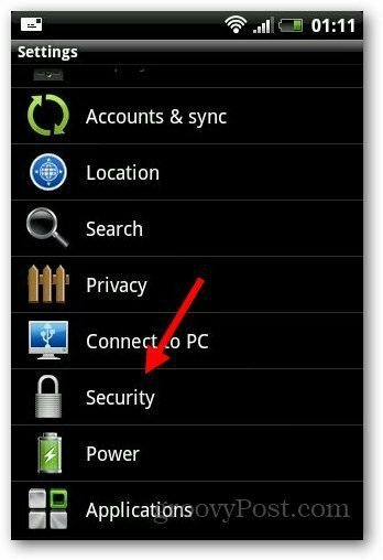Κλείδωμα ασφαλείας Android 2