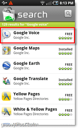 Google Voice για το κινητό Android Market