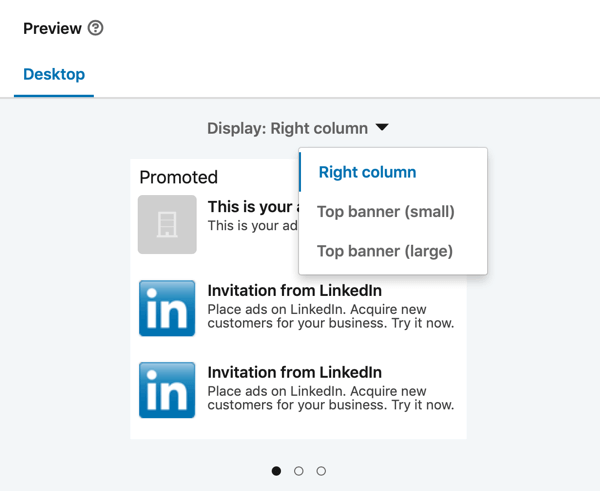 Πώς να δημιουργήσετε διαφήμιση με κείμενο LinkedIn, βήμα 13, προεπισκόπηση διαφήμισης