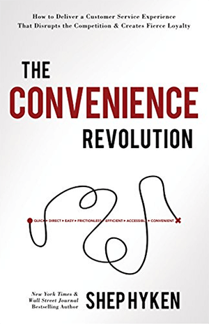 Αυτό είναι ένα στιγμιότυπο οθόνης του εξωφύλλου του νεότερου βιβλίου του Shep Hyken, The Convenience Revolution.